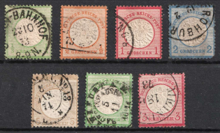 1872 7kr German Empire, Large Breast Plate, Germany (Mi. 17 - 20, 22 - 23a, 25, Canceled, CV $220)