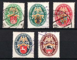 1928 Weimar Republic, Germany (Mi. 425 - 429, Full Set, Canceled, CV $260)
