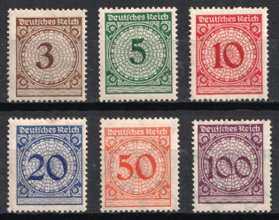 1923 Weimar Republic, Germany (Mi. 338 P - 343 P, Full Set, CV $140, MNH)