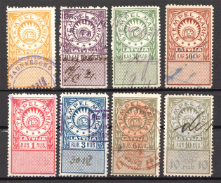 Latvia Baltic Fiscal Revenue Group of Stamps (Perf, Cancelled)
