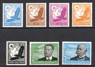 1934 Third Reich, Germany, Airmail (Mi. 531 x, 533 x, 534 x, 536 x - 539 x, CV $650)