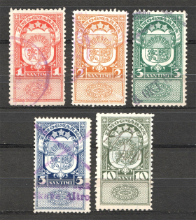 Latvia Baltic Fiscal Revenue Group of Stamps (Cancelled)