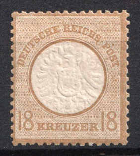 1872 18kr German Empire, Large Breast Plate, Germany (Mi. 28, Signed, CV $70)