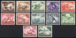 1943 Third Reich, Germany, Wehrmacht (Mi. 831 - 842, Full Set, CV $30, MNH)
