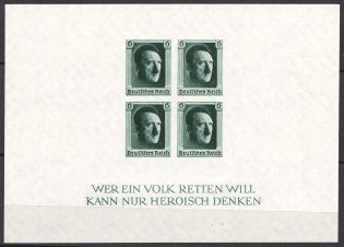 1937 Third Reich, Germany, Souvenir Sheet (Mi. Bl. 8, CV $270, MNH)