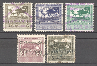 Latvia Baltic Fiscal Revenue Group of Stamps (Cancelled)