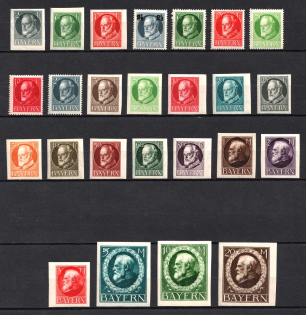 1916-20 Bavaria, Germany (Mi. 94 II B - 109 II B, CV $50)