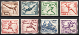 1936 Third Reich, Germany (Mi. 609 - 616, Full Set, CV $180, MNH)