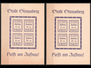 1946 Strausberg (Berlin), Germany Local Post, Souvenir Sheets (Mi. Bl. 1 I, 1 II, CV $140, MNH)
