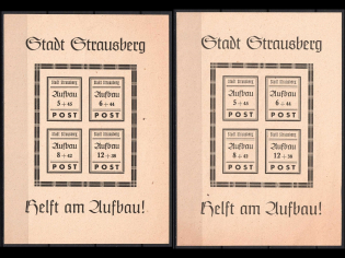 1946 Strausberg (Berlin), Germany Local Post, Souvenir Sheets (Mi. Bl. 2 I, 2 II, CV $150, MNH)