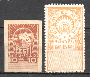 Estonia Latvia Baltic Fiscal Revenue Group of Stamps (MH/MNH)