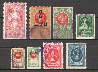 Lithuania Latvia Baltic Fiscal Revenue Group of Stamps (Cancelled)