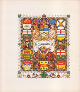 Canada, Arthur Szyk, Visual History of Nations, Lithography, Rare, New York, United States, Cinderella, Non-Postal Stamps