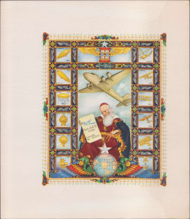 Leonardo da Vinci, Airmails of The World, Arthur Szyk, Visual History of Nations, Lithography, Rare, New York, United States, Cinderella, Non-Postal Stamps