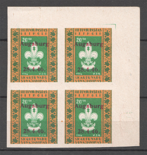 1946 Lithuania Baltic Scouts States Dispaced Persons Camp Ausburg Block (Signed)