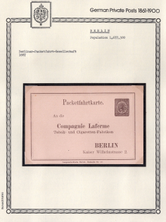 1887 Berlin - Germany Local Post, Private City Mail, Postal Stationery, Mint