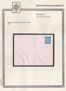 1887 Berlin - Germany Local Post, Private City Mail, Postal Stationery Cover, Mint