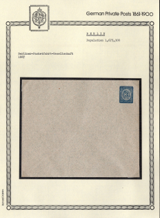 1887 Berlin - Germany Local Post, Private City Mail, Postal Stationery Cover, Mint