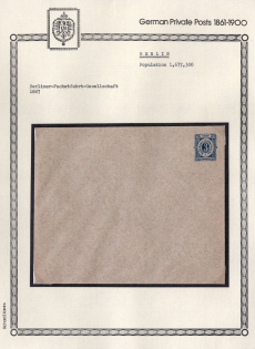 1887 Berlin - Germany Local Post, Private City Mail, Postal Stationery Cover, Mint