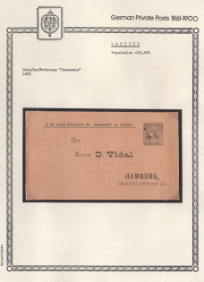 1887 Hamburg - Germany Local Post, Private City Mail, Postal Stationery, Mint