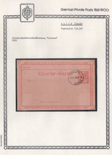 1893 Halle - Germany Local Post, Private City Mail, Postal Stationery