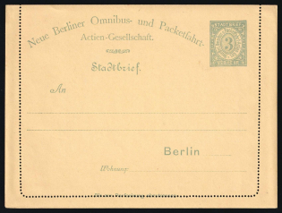 1887 Berlin - Germany Local Post, Private City Mail, Postal Stationery, Mint