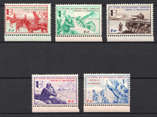 1942 French Legion, Germany (Mi. VI - X, Margins, Full Set, CV $50, MNH)