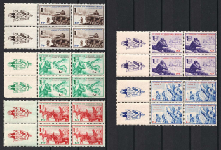 1942 French Legion, Germany, Blocks of Four (Mi. VI - X, Coupons, Full Set, CV $270, MNH)