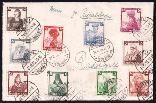 1935 Third Reich, Germany, Cover to Radolfzell (Mi. 588 - 597, Full Set, CV $210)
