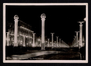 1942 Berlin at Night Photo, Third Reich Propaganda, Nazi Germany, Postcard, Mint
