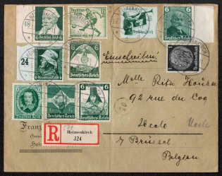 1936 Third Reich, Germany, Registered Cover Heimenkirch - Brussels (Belgium)