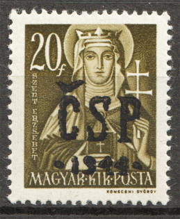 1944 Chust CSP Carpatho-Ukraine 20 Filler (Only 636 Issued, Signed, CV 150, MNH)