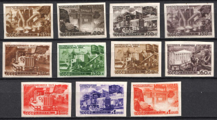 1947 The Reconstruction, Soviet Union, USSR (Imperforated, Full Set, MNH)