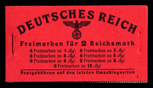 1941 Complete Booklet with stamps of Third Reich, Germany, Excellent Condition (Mi. MH 48.2, CV $210)