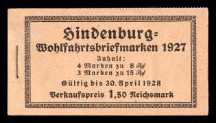 1927 Complete Booklet with stamps of Weimar Republic, Germany, Excellent Condition (Mi. MH 24.1 A, CV $420)