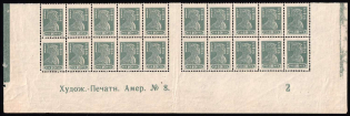 1923 10r Definitive Issue, RSFSR, Corner Gutter Block (Control Inscription 'Худож.-Печатн. Амер. № 8. 2', CV $180+, MNH)