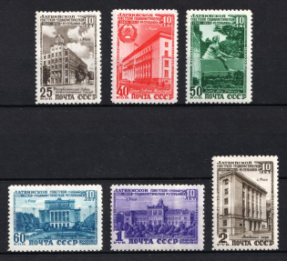 1950 10th Anniversary of the Latvian SSR, Soviet Union, USSR (Full Set, MNH)