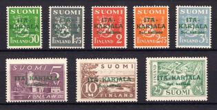 1941 Karelia, Finland, Finnish Occupation (Mi. 8 - 15, Full Set, CV $20, MNH)