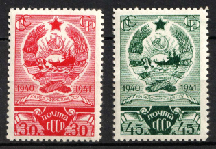 1941 First Anniversary of the Karelian-Finnish SSR, Soviet Union, USSR (Full Set, MNH)