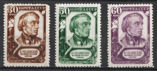 1948 100th Anniversary of the Death of Belinski, Soviet Union, USSR (Full Set, MNH)