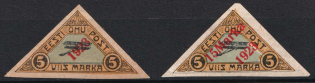 1923 Estonia, Airmail (Mi. 41-42, Full Set, CV $70)