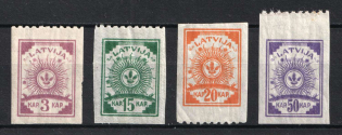 1919 Latvia (Mi. 6B, 9B, 10B, 13 B, Perf. 9.75, CV $100)