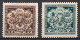 1922 Latvia (Mi. 87-88, Full Set, Signed, CV $100)