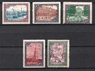 1925 Latvia (Mi. 107A-111A, Full Set, CV $50)