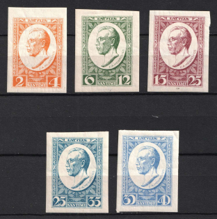 1929 Latvia (Mi. 144B-148B, Full Set, CV $50)