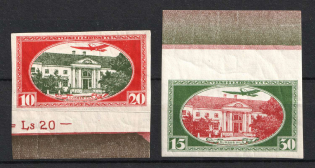 1930 Latvia, Airmail (Mi. 159B-160B, Full Set, Margins, CV $50, MNH)