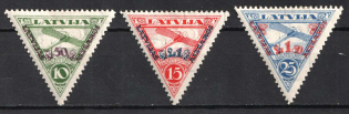 1931 Latvia, Airmail (Mi. 190A-192A, Full Set, CV $70)