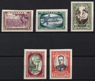 1932 Latvia (Mi. 198B-202B, Full Set, CV $50)