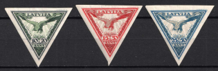 1932 Latvia, Airmail (Mi. 203B-205B, Full Set, CV $90)
