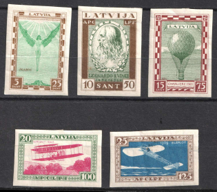 1932 Latvia, Airmail (Mi. 210B-214B, Full Set, CV $150)
